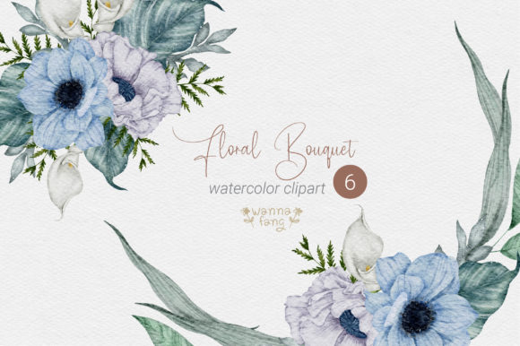 Blue Wedding Flower Bouquet Clipart for Elegant Designs