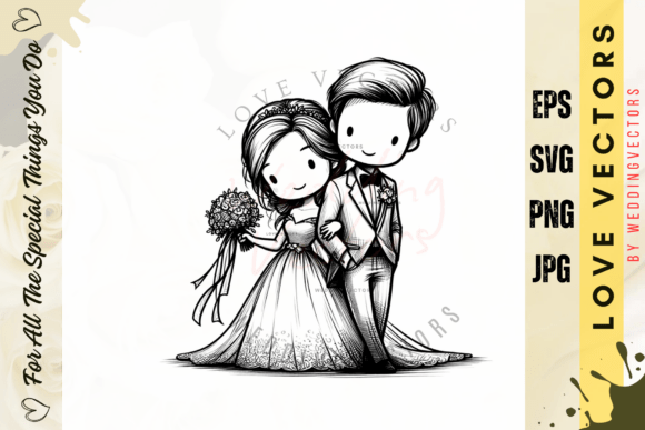 C2742: Minimalist Love Vectors for Wedding Design