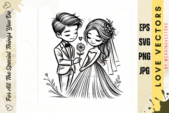 C691 Wedding Vectors: Minimalist Love in Design