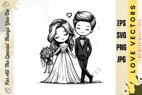 Celebrate Romance: Design with Wedding Couple & Love Vectors