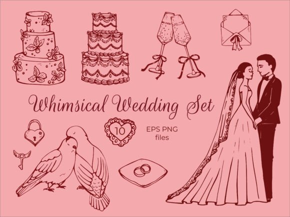 Charming Doodle-Style Wedding Collection: A Touch of Hand-Drawn Magic