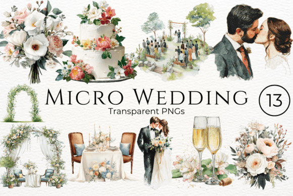Charming Watercolor Clipart for Wedding Stationery