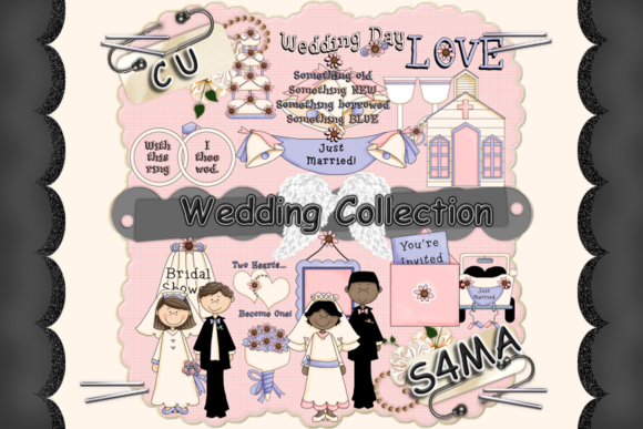 Designing Dream Weddings: The 42-Piece Clipart Collection You Need