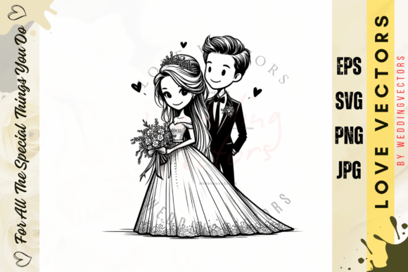 Enchanting Love Vectors: The C2439 Collection for Wedding Designs