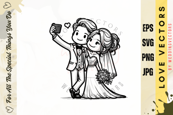 Timeless Romance: Using Wedding Couple and Love Vectors - C3228 in Design