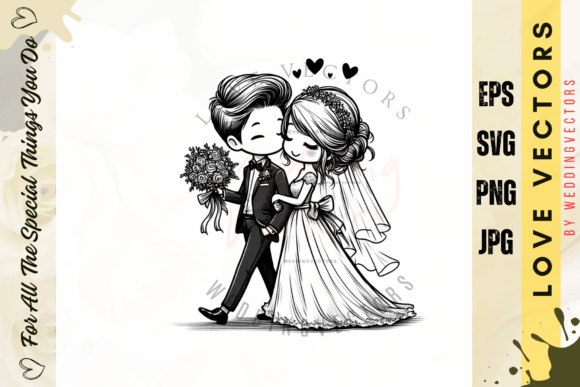 Timeless Romance: Using Wedding Couple Vectors in Design