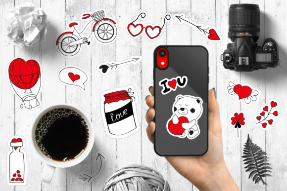 Valentine's Day, Wedding, Birthday Stick: A Classic Design Element Set