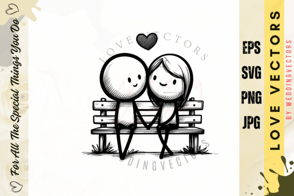 Wedding Couple and Love Vectors - C539: A Minimalist Love Story