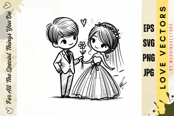 Wedding Couple and Love Vectors: The C687 Collection