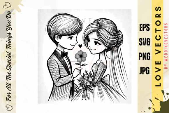 Wedding Couple and Love Vectors: The C7 Collection